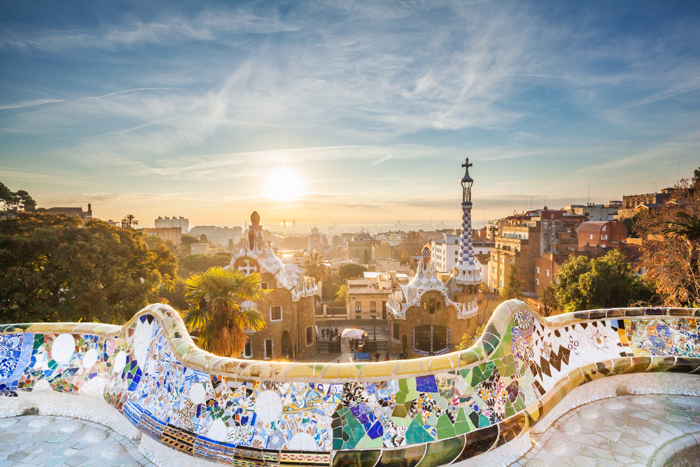 Park,Guell,In,Barcelona,,Spain